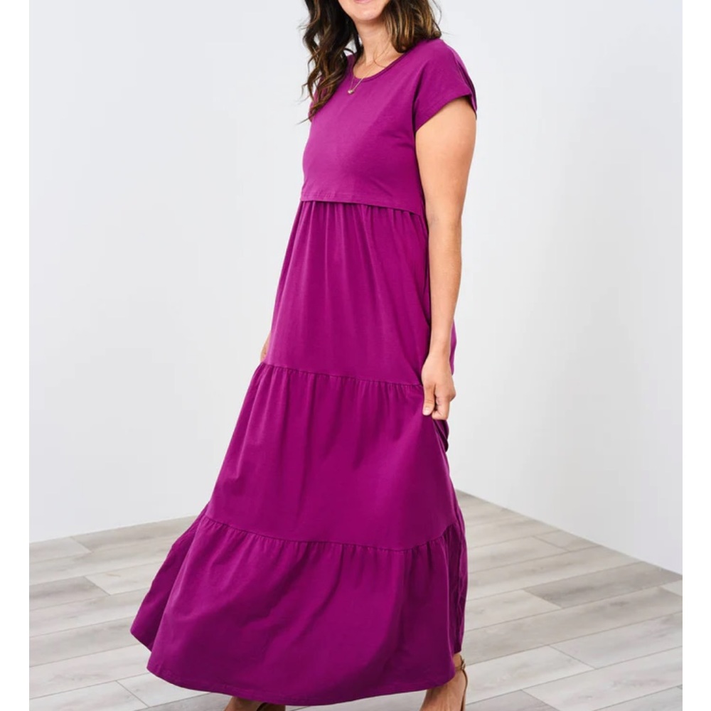 Latched Mama tiered dress.
